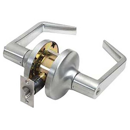 TELL Grade 1 Cylindrical Lock, Classroom, Lever, Satin Chrome, 2-3/4 Inch Backset, Conventional Cylinder L1070-26D